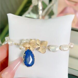 Sodalite Teardrop Crystal Bracelet